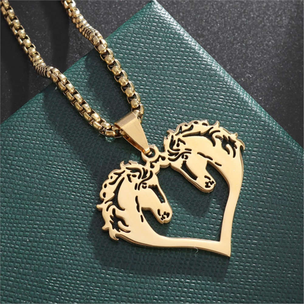 Men Accessories Neck Chain - Kalung Liontin Kuda Berongga Hiphop untuk