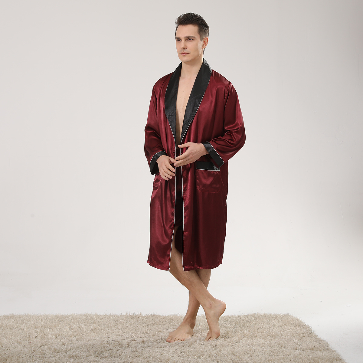 Musim Semi Hitam Selendang Ker - Men'S Kimono Accessories ulasan dan harga