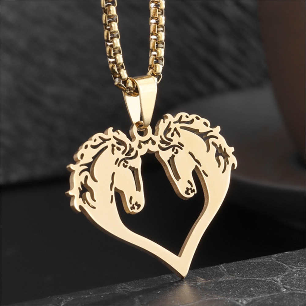 Kalung Liontin Kuda Berongga H - Men Accessories Neck Chain ulasan dan harga