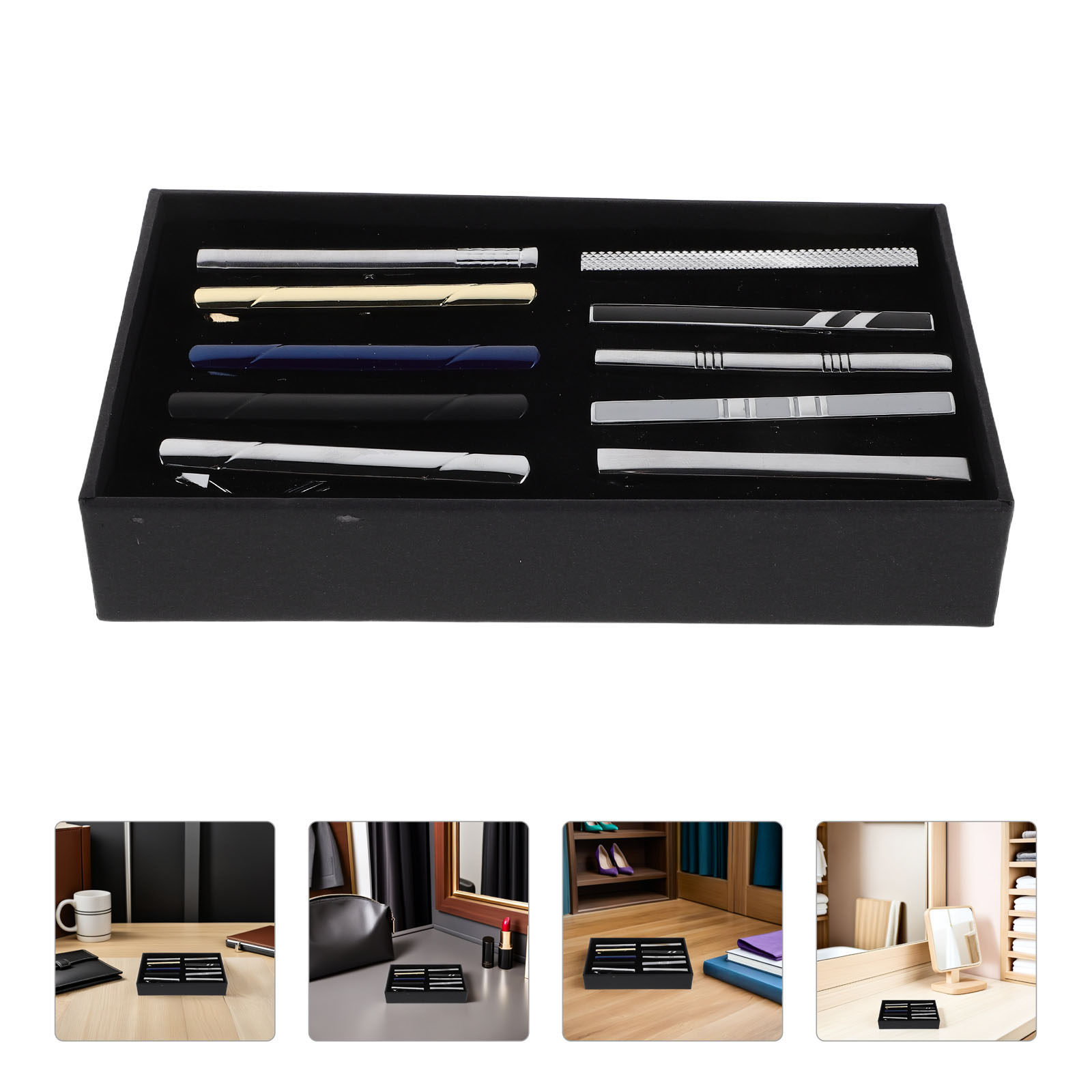 10 Buah Set Klip Dasi, Klip Da - Neck Tie Set Box ulasan dan harga